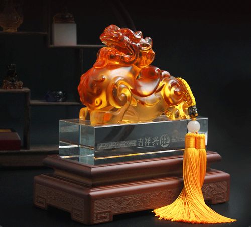 供应古法琉璃工艺品貔貅办公会议摆件房地产开业礼品定制